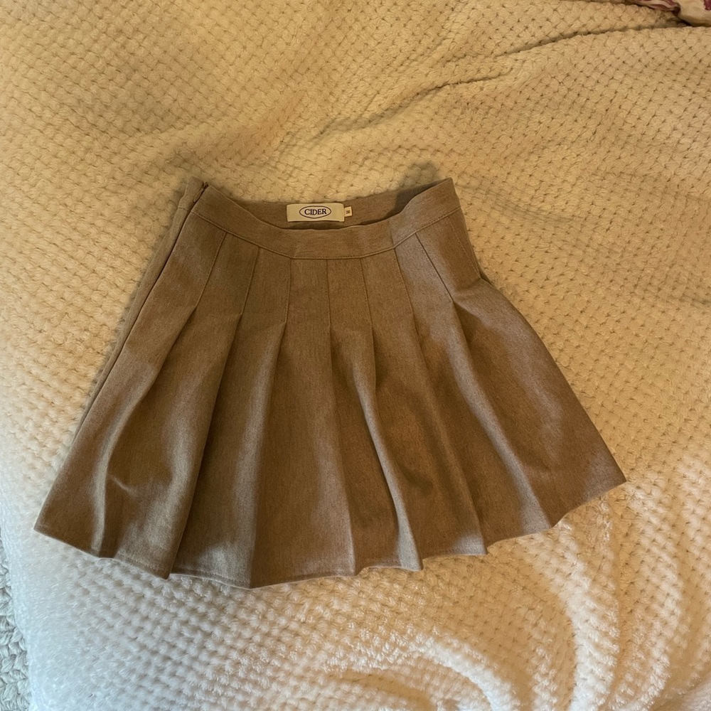Cider Ivory Suede Skater Skirt